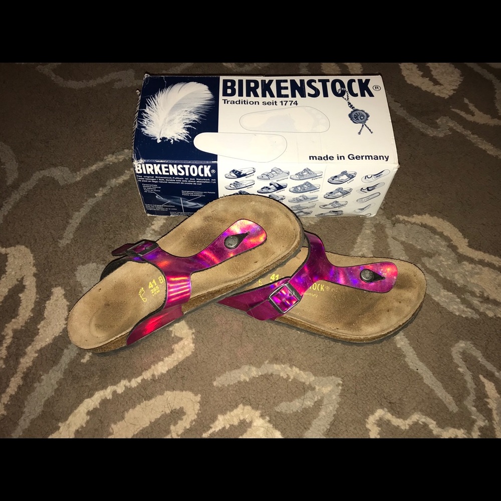 Birkenstock Gizeh in mirror pink Size 41 Ladies 10